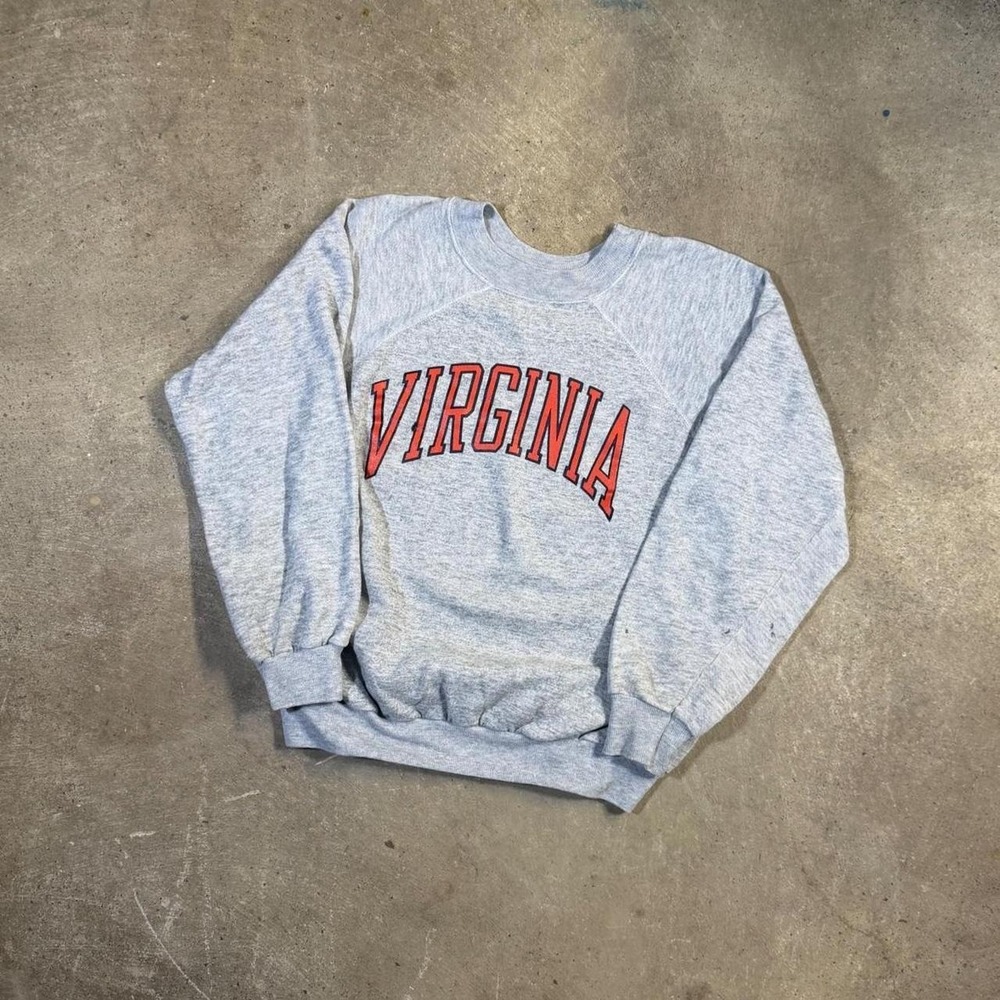 80s orange and grey Virginia raglan style pullover university sweatshirt